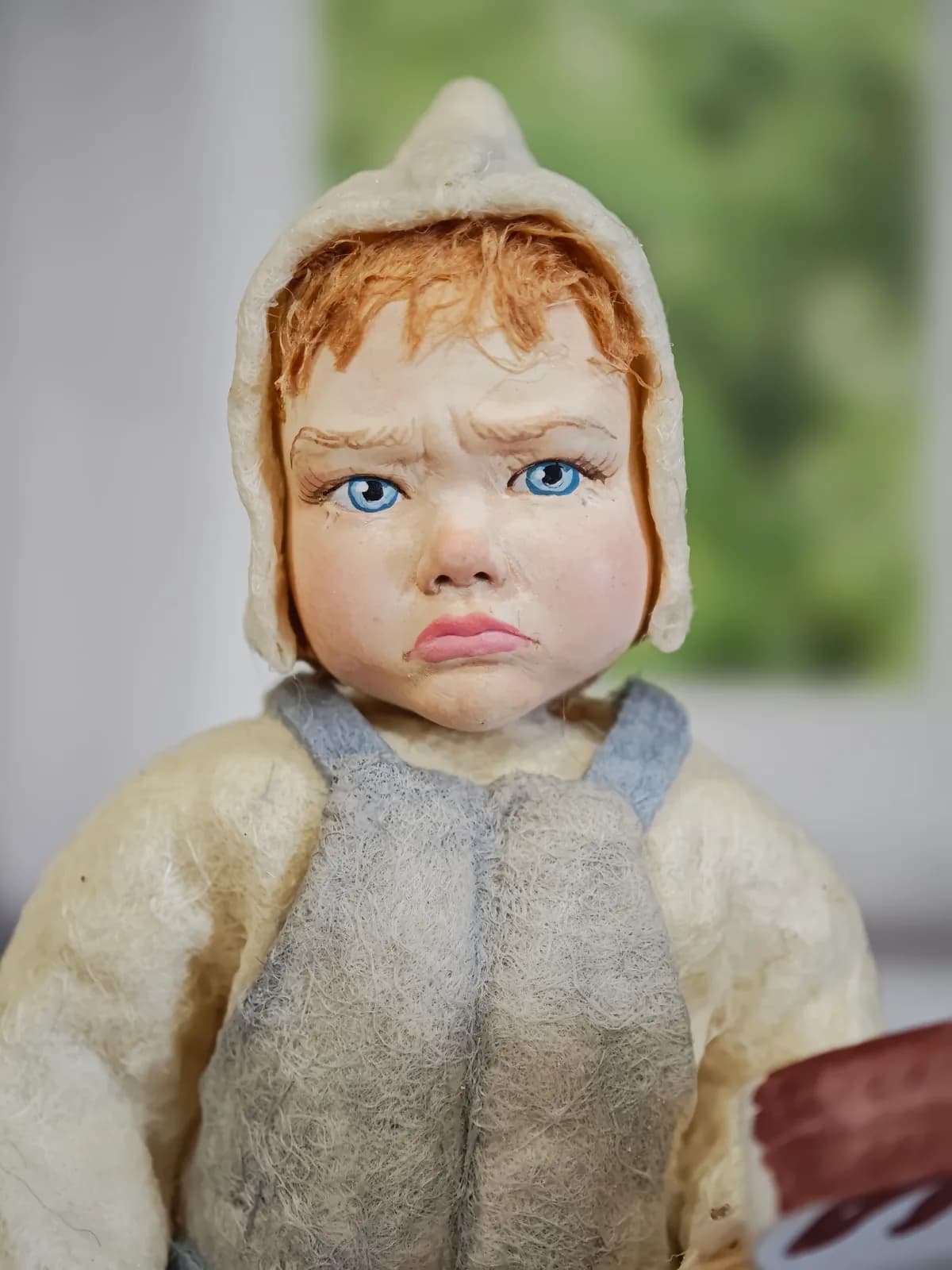 Ватная ёлочная игрушка «Ватная ёлочная игрушка Мальчик с деревянной лошадкой, ретро СССР, ручная работа, коллекционная, подарочная коробка»