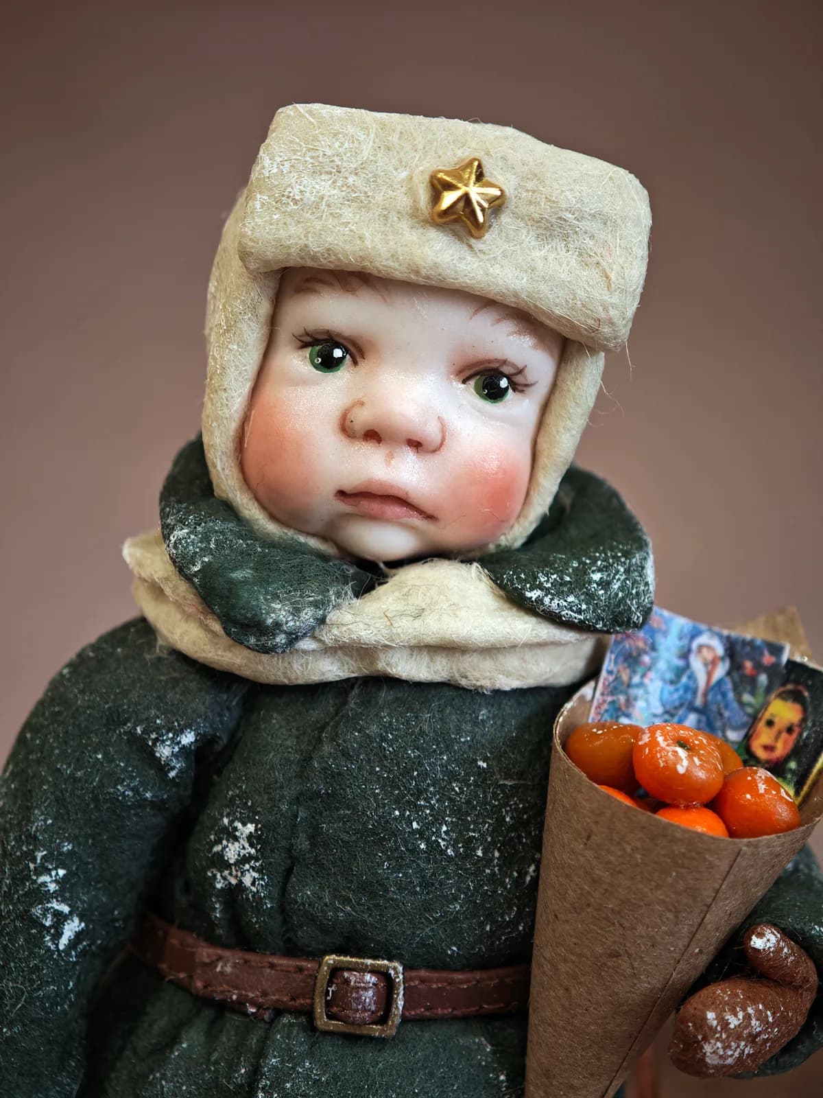 Ватная ёлочная игрушка «Ватная ёлочная игрушка Мальчик с кульком, ретро СССР, ручная работа, коллекционная, подарочная коробка»