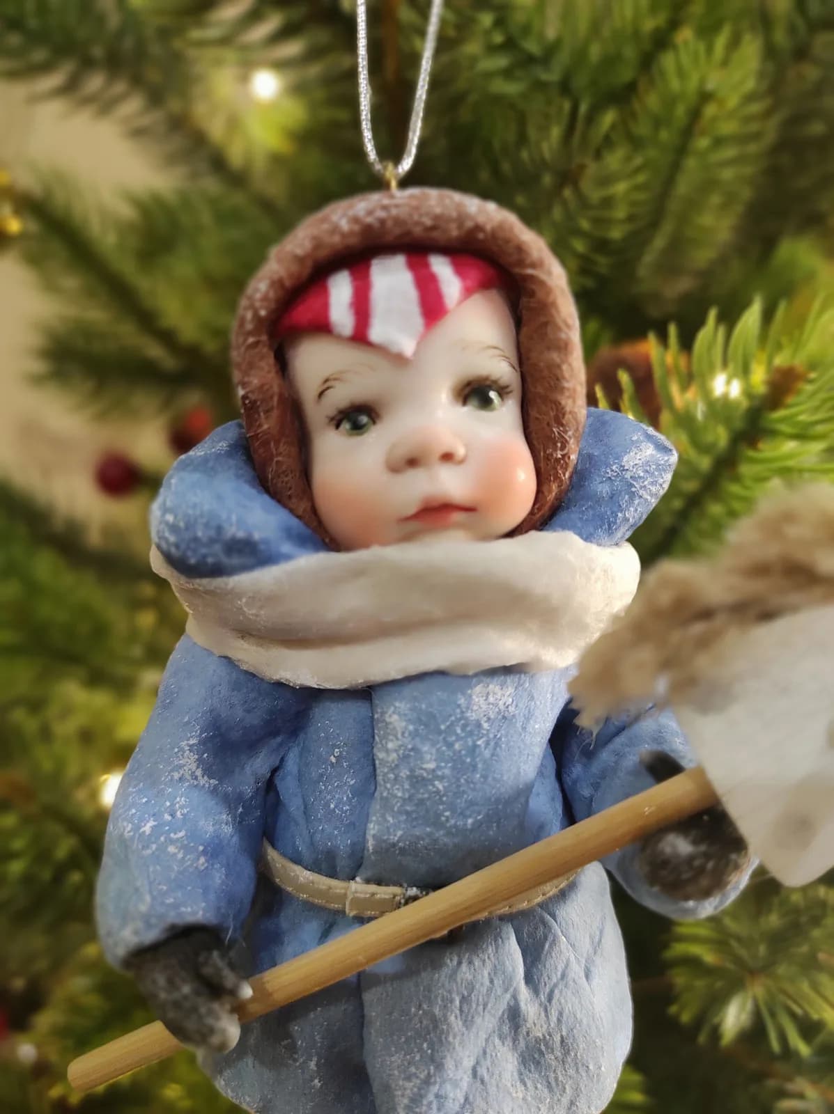 Ватная ёлочная игрушка «Мальчик с лошадкой. Ватная ёлочная игрушка.»