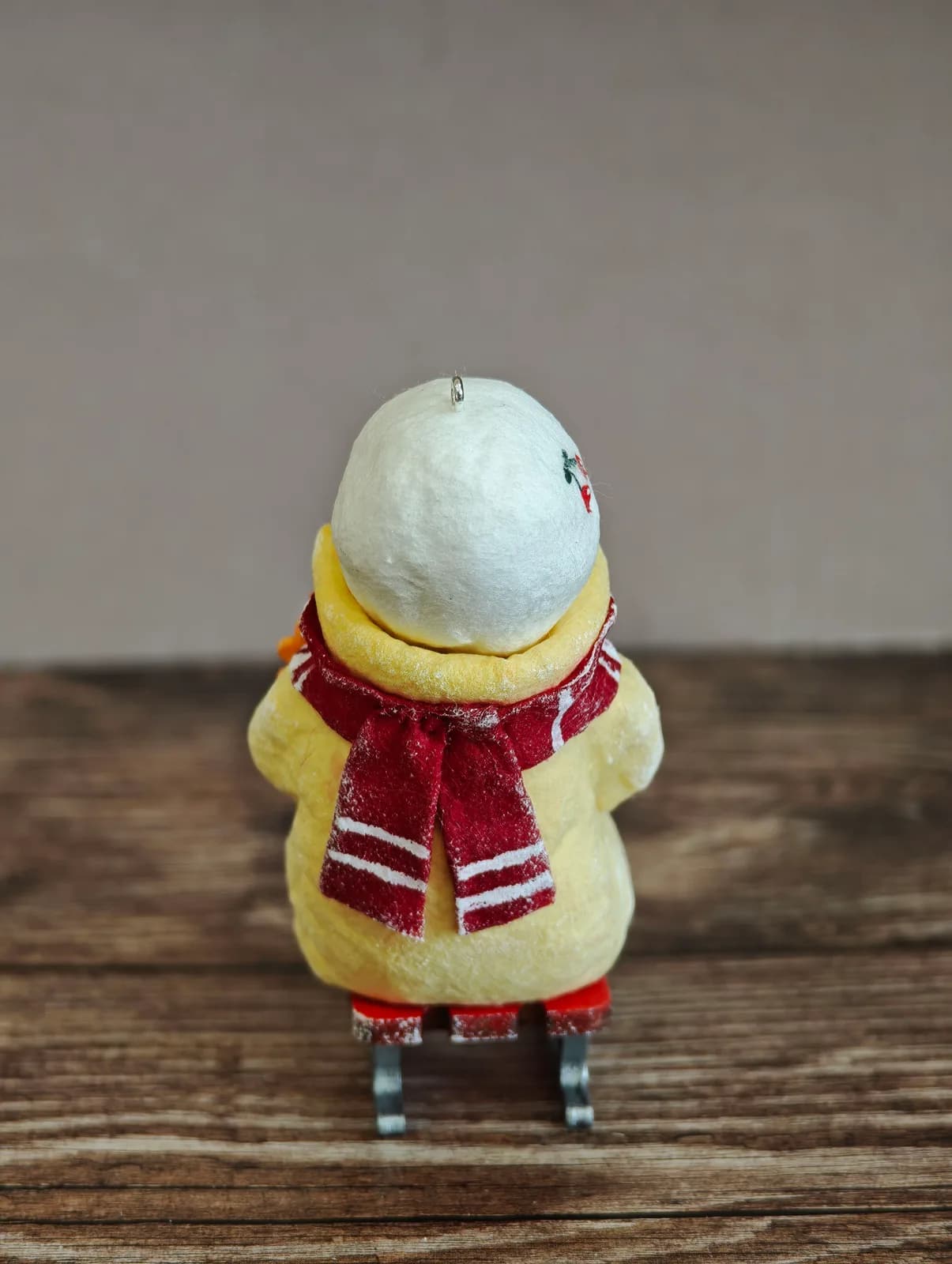 Ватная ёлочная игрушка «Ватная ёлочная игрушка Девочка с мишкой на санях, ретро СССР, ручная работа, Коллекционная, подарочная коробка, автор Дарья Краснокутская»