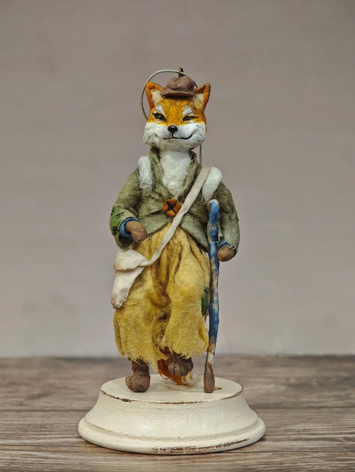 Ватная ёлочная игрушка «Коллекционная ватная ёлочная игрушка. Лиса Алиса, ретро СССР, ручная работа, подарок»