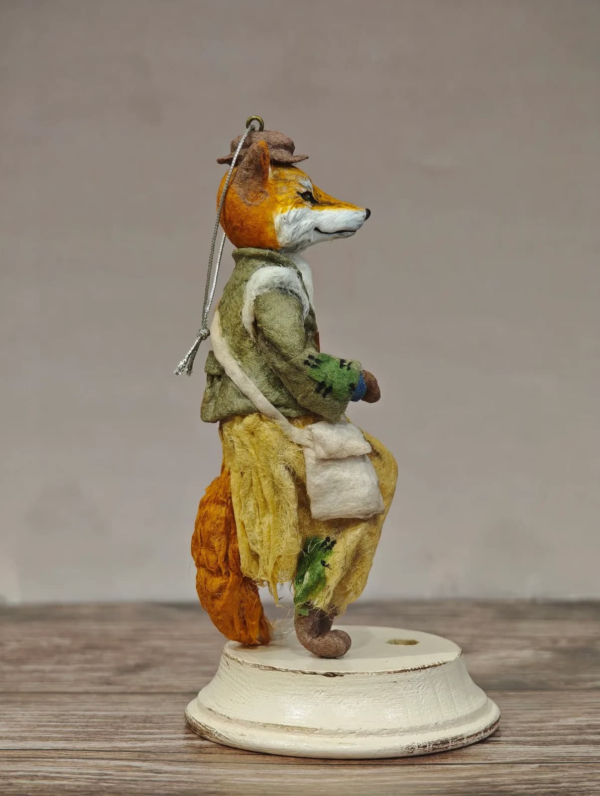 Ватная ёлочная игрушка «Коллекционная ватная ёлочная игрушка. Лиса Алиса, ретро СССР, ручная работа, подарок»